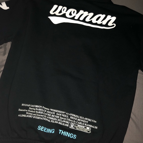 Off White Woman Movie Over Hoodie Black - Picture 7 of 8